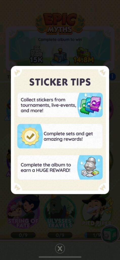 Monoply go - Sticker Tips