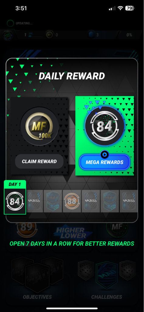 claim a reward in madfut 24