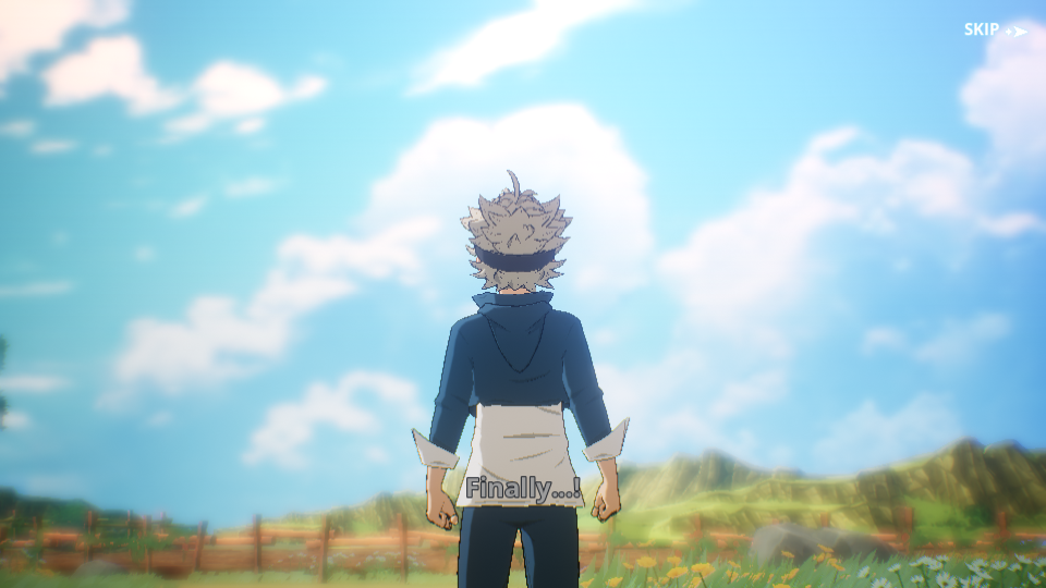 A back shot of Asta in Black Clover M.