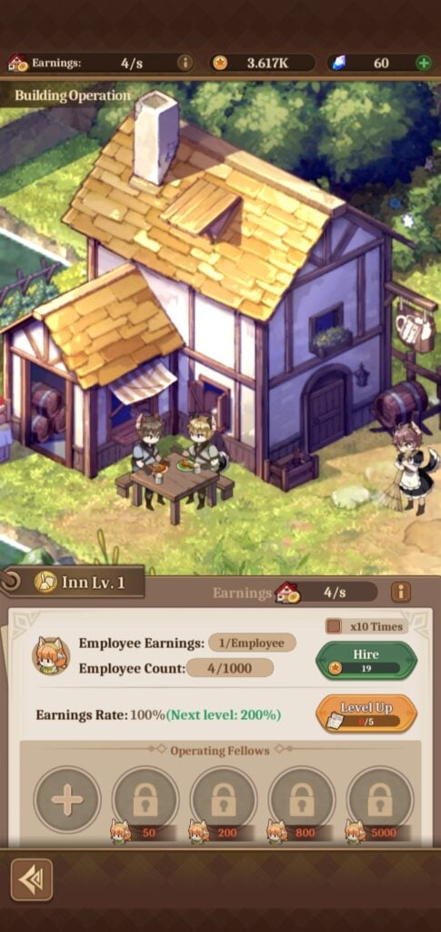 Screenshot of the Inn in Isekai: Slow Life.