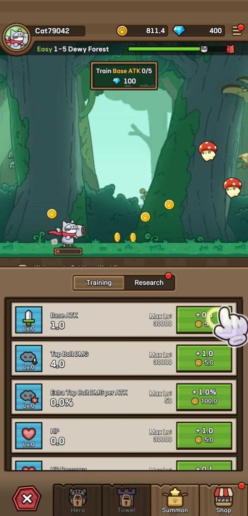 Cat Hero: Idle RPG - Training