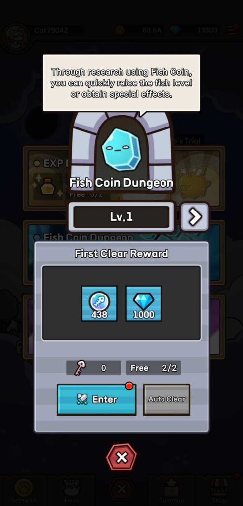 Cat Hero: Idle RPG - Fish Coin Dungeon