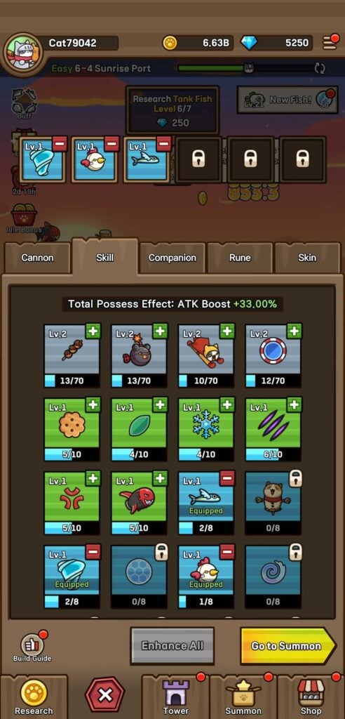 Cat Hero: Idle RPG - Skills