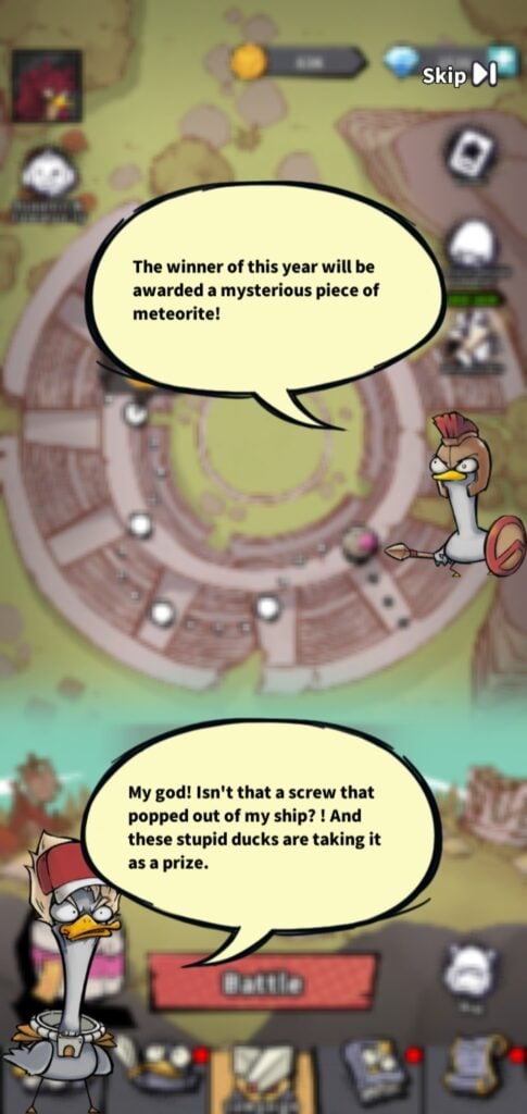 A conversation between ducks in Merge Duck 2.