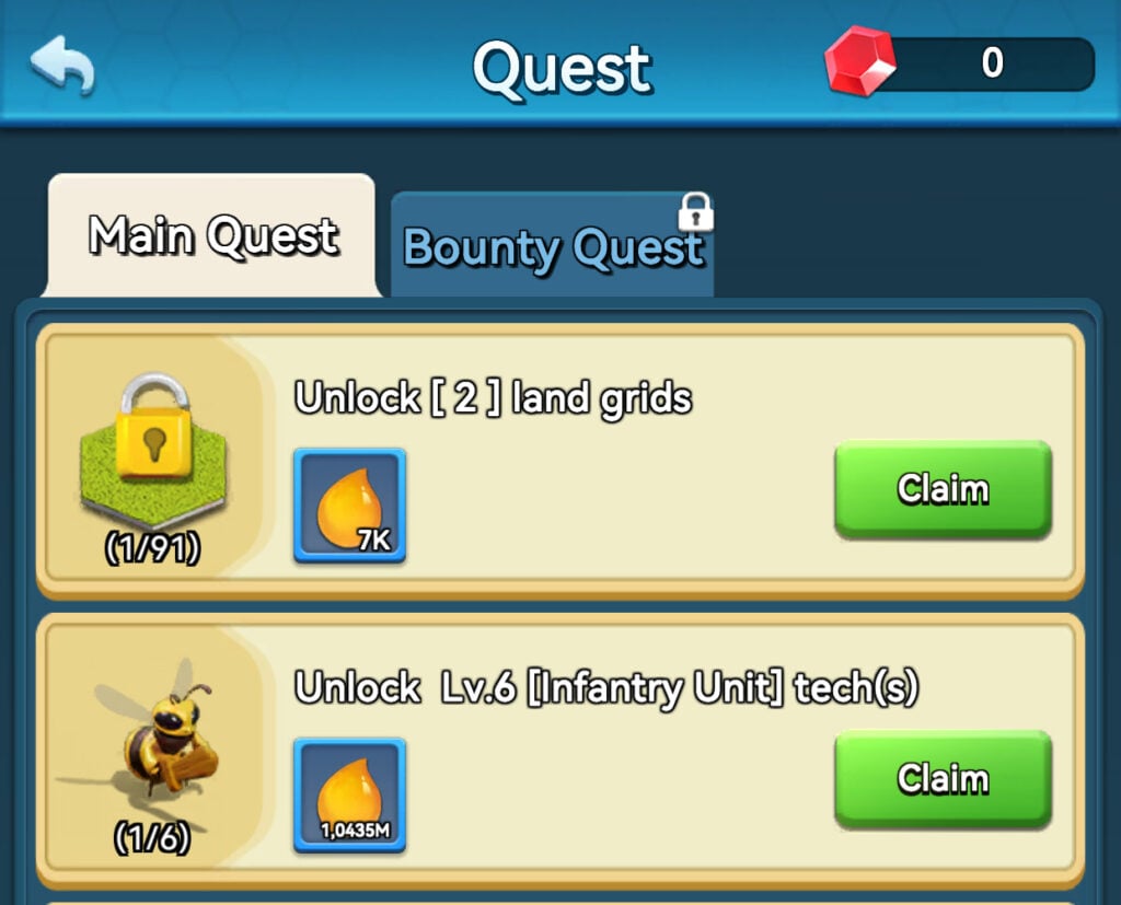 Beedom - Quests completion to receive rewards