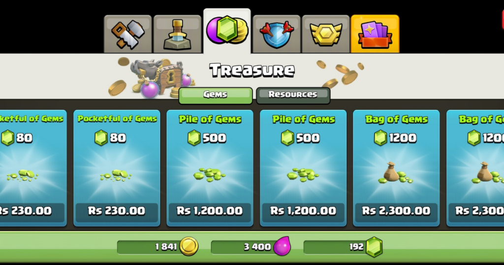 clash of clans resources