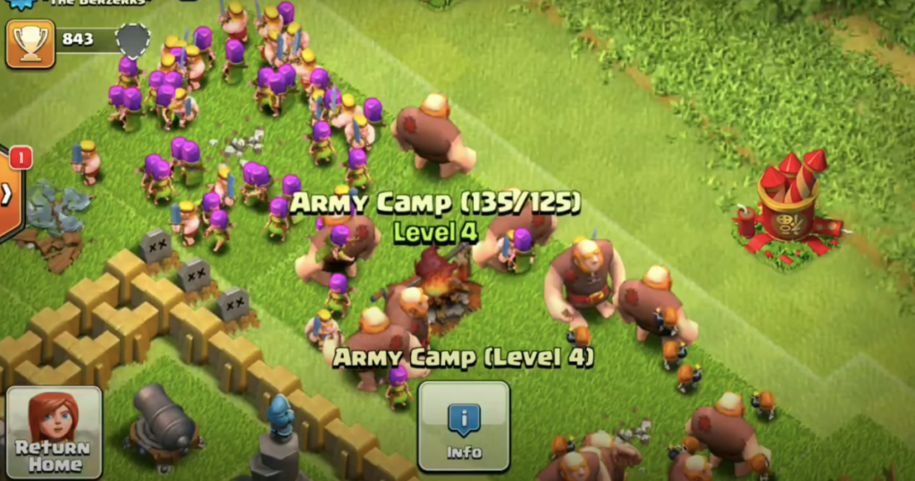 clash of clans army