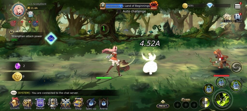 Main gameplay screen