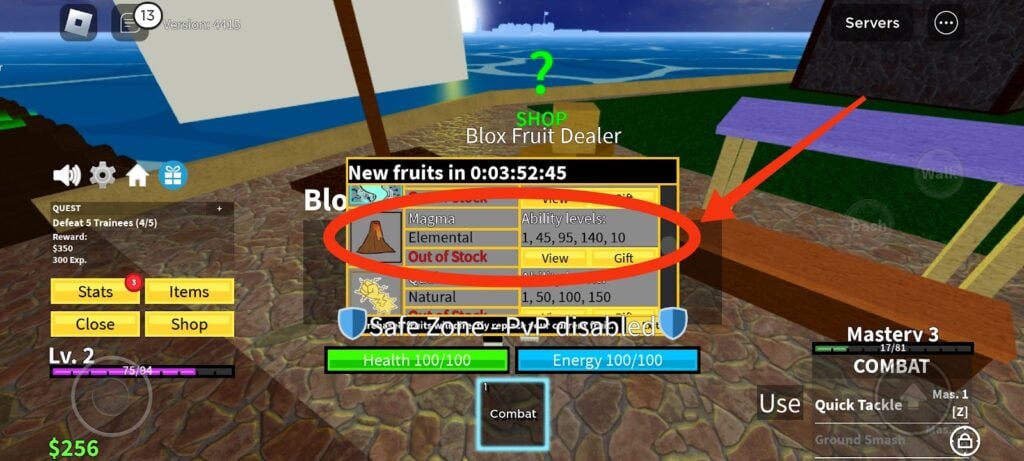 Blox Fruits - magma fruit (blox fruit vendor)