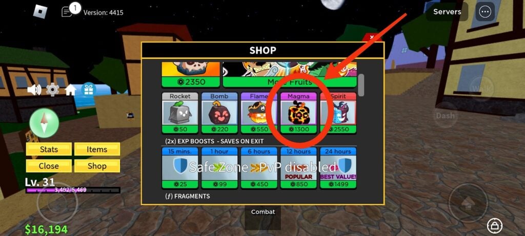 Blox Fruits - magma fruit (shop)