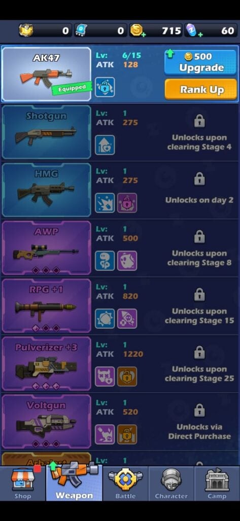 Tier List of Weapons in Zombie Waves