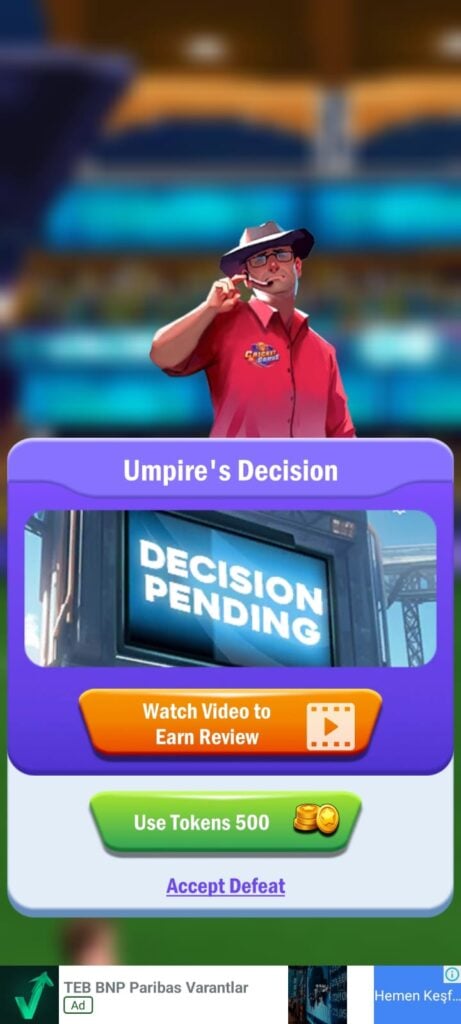 Umpire's decision