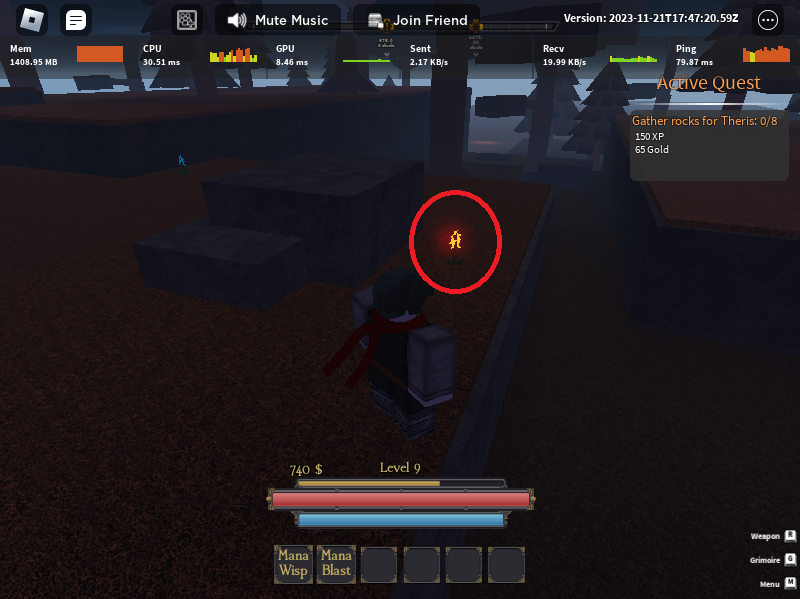 A Fire Lily in Roblox: Clover Retribution.