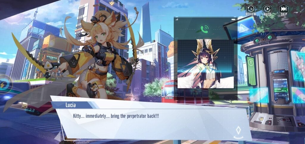 An in-game dialogue in Fate: Goddess Awakening.