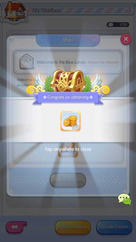 Gold Coin reward in Luna Rebirth.